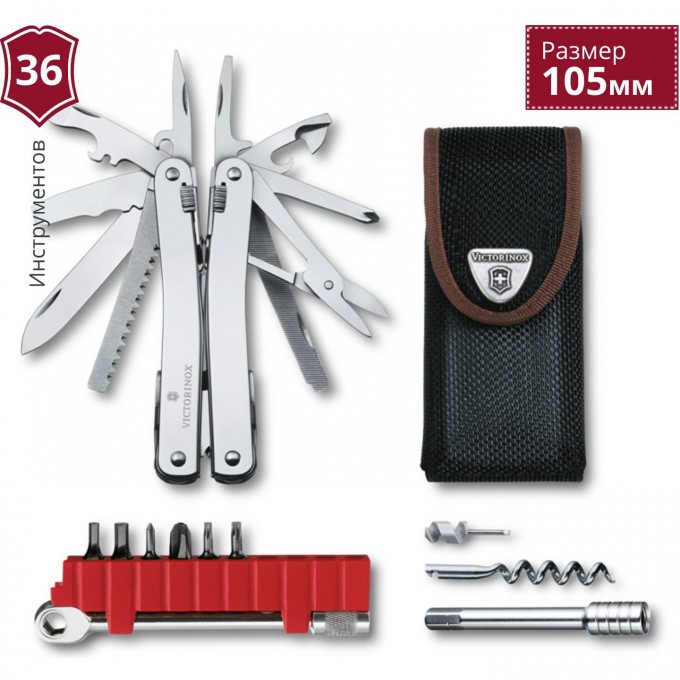 Мультитул VICTORINOX SWISSTOOL SPIRIT X PLUS RATCHET 3.0236.N