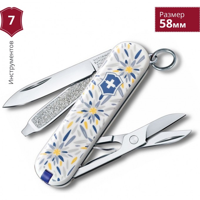 Нож-брелок VICTORINOX CLASSIC ALPINE EDELWEISS 0.6223.L2109