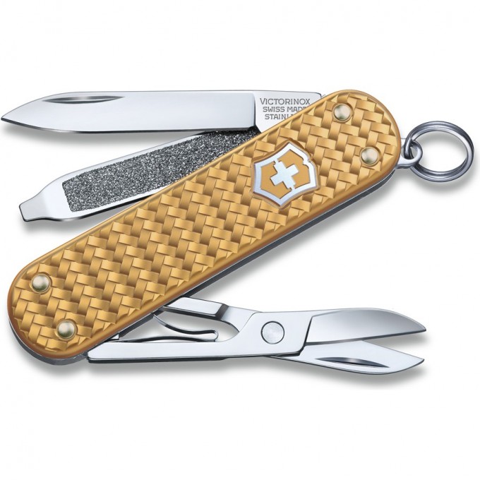 Нож-брелок VICTORINOX CLASSIC SD PRECIOUS ALOX "BRASS GOLD" 0.6221.408G