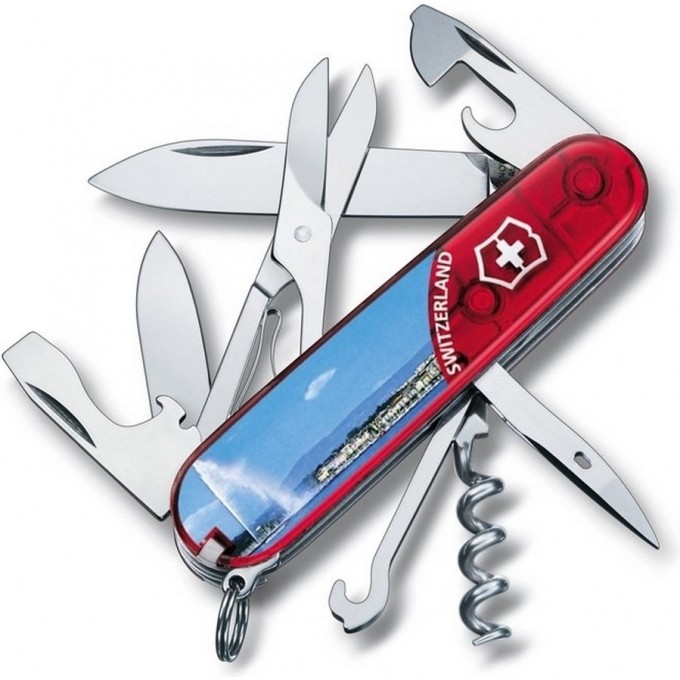 Нож перочинный VICTORINOX CLIMBER GENEVE () 91мм 14функц. красный 1.3703.TE4